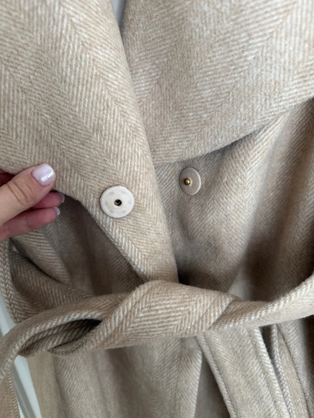 Rachel Parcell Wrap Tan Belted Coat - Picture 3 of 3